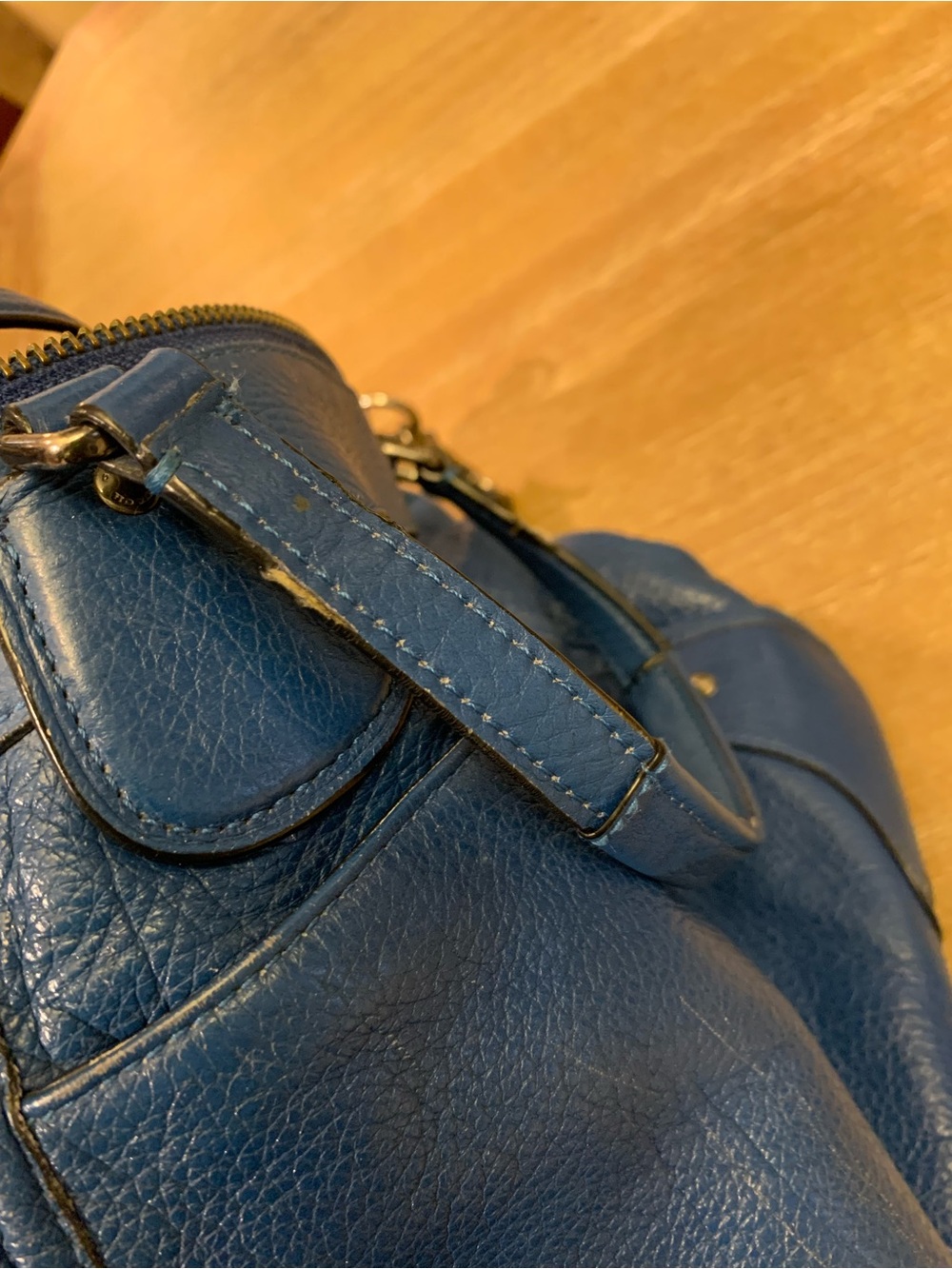 Coach Blue Leather Mickie Satchel - - Picture 11 of 16
